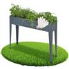 tectake® Fioriera da Esterno Rialzata Rettangolare 98,5 x 26 x 82,5 cm, Aiuola Rialzata da esterno, Ideale per Ortaggi, Erbe e Fiori, Vasca per Orto Balcone, Giardino, Terrazzo, Guanti inc - Antracite