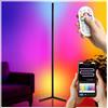 tectake® Lampada da terra, LED RGBIC, 145 cm, lampada da tavolo, piantana dimmerabile 16 mil di Colori e 200 modalità luce, Synchro Musicale, compatibile Alexa Google Home tramite app Tuya