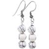 Treasure Bay Orecchini da donna fatti a mano con pietre preziose triple perline e orecchini pendenti in argento sterling - Idee regalo per le donne (Turchese bianco)