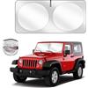 Chirano Parasole aggiornato, tessuto di protezione UV migliorato, parasole anteriore pieghevole per Jeep Wrangler 2018-2025