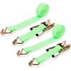 DAJAVE Set di 2 Cinghie con Cricchetto e Gancio 6m, Più Verde, 50mm Cinghia Fissaggio a Cricchetto Ratchet, Resistenza alla Rottura, Cinghia a Cricchetto,Cinghie con Gancio per Moto,Traslochi e Carico