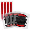 kwmobile 8X Copri Maniglia Sportello Auto Universale - Coprimaniglia Sportelli Automobile 9,1 x 8,3 + 13 x 1,7 cm - Protezione in ABS Nero/Rosso Rifrangente