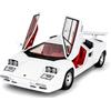 BGHSCA 1/24 Lamborghini Countach - Modellino di auto giocattolo pressofuso con suono e luce, veicoli giocattolo per adulti e bambini dai 3 anni in su, da collezione, bianco