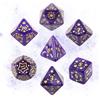 QUTHZZHY Set di 7 dadi da gioco DND Dice per Dungeon e Dragon, per D&D, giochi di ruolo, Pathfinder, giochi da tavolo (stella viola con scritta dorata)