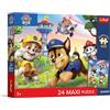 Trefl - Paw Patrol, Una passeggiata divertente - Maxi puzzle da 24 pezzi - 24 pezzi grandi, poster esclusivo, intrattenimento creativo, per bambini dai 3 anni in su