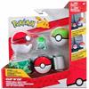 BANDAI - Pokémon - Cintura clip 'N' Go - 1 cintura, 1 Poké Ball, 1 Nest Ball e 1 statuetta da 5 cm Bulbizarre - Accessorio per travestirsi da addestratore Pokémon - JW2715
