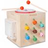 Cubo Sensoriale con Campanelli Coordinazione Occhio-Mano per Bambini Piccoli