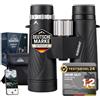 NORDGRAT Binocolo 10x42 per adulti, impermeabile IPX7, prisma BAK-4 HD, lenti FMC, correzione di fase, adatto per portatori di occhiali, riempimento di azoto, e-book incluso, nero