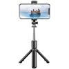 Risveglio Selfie flessibile con telecomando wireless, monopiede girevole a 360 gradi, action camera e telefono cellulare, portatile, in lega, supporto portatile per sport, viaggi, vlogging, nero (nero