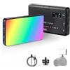 Andoer Lampada video LED RGB con batteria da 3100 mAh, mini luce per fotocamera, dimmerabile 2500 K-9000 K, ricaricabile con display LCD per macro, fotografia di prodotti e vlog
