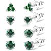 JETBON Set di orecchini a perno da donna in argento Sterling 925, ipoallergenici, con zirconia cubica, 5 paia di orecchini a cerchio in argento di diverse dimensioni, per piercing multipli, regali per lei
