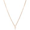 day berlin day.berlin collana Cross Fine da donna placcata oro rosa 18k, con piccolo ciondolo a croce 15 x 10 mm, catena 45+5 cm regolabile, acciaio inossidabile 316L, senza nichel e resistente all'acqua