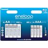 eneloop Batterie Ricaricabili Ni-MH, 4 AA 2000 mAh + 4 AAA 800 mAh, Combo Pack 8 Batterie