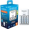 eneloop Caricabatterie Smart per Batterie AA/AAA Ni-MH, Include 4 Batterie AA 2000 mAh, 100-240V, Ricarica in 7 Ore