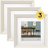 walther design Fiorito EF220W3, Cornice in Legno con Passepartout, Confezione da 3 Pezzi, 20 x 20 cm, Bianco