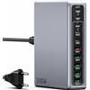 nongxiang 300W Caricatore USB C Multiplo, Stazione di Ricarica GaN 10 Porte USBC, Alimentatore portatile 100W e 45W per MacBook Pro/Air, Lenovo, HP, Caricatore Tavolo Multipresa USB per iPhone, Samsung, Pixel