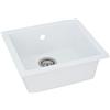 Respekta Ohio Lavello in Mineralite bianco/Lavello da incasso a 1 vasca da 50 x 44 cm/Lavello adatto a basi da 50 cm di larghezza