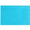Vootnifig Grande tappetino per saldatura, 40 x 30 cm, in silicone resistente al calore, antistatico, per riparazione elettronica, scrivania, organizzazione, blu