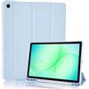 Palkitsee Custodia Cover per Samsung Galaxy Tab A11+ Plus 11 Pollici 2025 / Tab A9+ Plus 2023 con Portapenne, Custodia Smart con Supporto a Tre Pieghe, Retro in Morbido TPU, Auto Sveglia/Sonno (Azzurro)