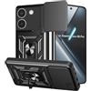 Yutwo Cover per Xiaomi Poco X8 Pro 5G, Custodia per Xiaomi Poco X8 Pro 5G Antiurto Scorrevole Protezione Fotocamera Custodia con 360°Rotante Anello Supporto Cover, Nero