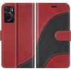 BoxTii Cover per Oppo A96 4G / Oppo A76 4G / Oppo A36 4G, Custodia in PU Pelle Portafoglio per Oppo A96 4G / Oppo A76 4G / Oppo A36 4G, Magnetica Cover a Libro con Slot per Schede, Rosso