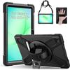 Gerutek Cover per Samsung Galaxy Tab A11+ / A11 Plus 11 Pollici 2025, SM-X230/SM-X235/SM-X236B Custodia Robusta con Supporto Cavalletto 360°/Cinghia a Mano/Spalla/Portapenne, Nero