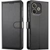 JUNETOP Cover per OPPO A5 Pro (5G/4G), Custodia a Libro Nero