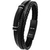 TOM TAILOR - Bracciale da Uomo in Acciaio inox - Nero - Ciondolo a Barra - TT-B0034