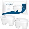 Wessper Filtro Acqua per Caraffa, Cartuccia Filtro acqua a Carboni Attivi Impregnato d'argento, Ricambio per Filtri Laica Bi-Flux, Dafi Untimax, PearlCo -2 Unità
