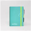 Smemoranda - AGENDA Giornaliera 12 Mesi, Gennaio - Dicembre 2023 - Copertina Rigida, Fogli a Quadretti - Formato Medio 11,2x16,4 cm - Penna Inclusa - Colore Azzurro Celeste, P000598