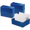 Hanlesi Schedario HAN DIN A5 orizzontale - 3 pz., traslucido, design attraente per 500 schede con cerniera in acciaio, blu, 975-14