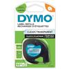 Dymo LetraTag etichette originali in plastica | rotolo da 12 mm x 4 m | stampa nera su trasparente | LT etichette autoadesive per etichettatrice LetraTag | 1 pezzo