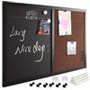 Bakaji Lavagna Magnetica con Bacheca Memo in Sughero Combinata 60 x 40 cm Cornice in Legno con Set Gessetti 2 Magneti e 6 Puntine Design Moderno Lavagnetta Casa Cucina Ufficio (Nero)