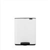 Brabantia Pattumiera a pedale Bo 12L (White), Pattumiera con pedale e coperchio a chiusura soft, Secchio spazzatura facile da pulire con secchio interno rimovibile e sacchetti PerfectFit inclusi