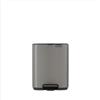 Brabantia Pattumiera a pedale Bo 7L (Platinum), Pattumiera con pedale e coperchio a chiusura soft, Secchio spazzatura facile da pulire con secchio interno rimovibile e sacchetti PerfectFit inclusi