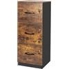 Relaxdays Armadio Portadocumenti per cartelle sospese, 3 cassetti con Serratura, 103×40×40 cm