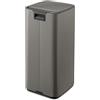 Brabantia Pattumiera a pedale Bo 30L (Platinum), Pattumiera con pedale e coperchio a chiusura soft, Secchio spazzatura facile da pulire con secchio interno rimovibile e sacchetti PerfectFit inclusi