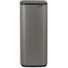 Brabantia Bo Touch Bin 30L (Platinum) Pattumiera rettangolare salvaspazio, Cestino con apertura soft touch, Secchio spazzatura con secchio interno rimovibile in plastica e sacchetti PerfectFit inclusi