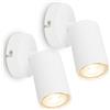 BRILONER - Set di 2 applique da parete per interni, attacco GU10, max. 9 W, applique camera da letto, interno, lampada parete, camera da letto, 8 x 15,5 cm, bianco