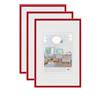 walther design New Lifestyle KV040R3 - Cornice portafoto in plastica, 30 x 40 cm, 3 pezzi, colore: rosso