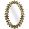 DRW Specchio da parete rotondo in metallo dorato, 92,5 x 65 x 4 cm