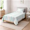 Ruggeri Completo Letto Singolo, Cotone Tinto in Filo, Righe Pastello