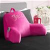 Juicy Couture Cuscino per schienale in velluto con logo Juicy con strass, 76,2 x 43,2 cm, colore rosa acceso, cuscino di supporto per letto, lettura, gioco o relax