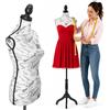 BAKAJI Manichino Busto Sartoriale Femminile Da Sarta Per Capi Di Sartoria Abbigliamento Tailleur Torso Da Donna Altezza Regolabile Per Vetrine Con Treppiede Struttura In Legno 42 x 170cm (Paris)