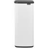 Brabantia Bo Touch Bin 30L (White), Pattumiera rettangolare salvaspazio, Cestino con apertura soft touch, Secchio spazzatura con secchio interno rimovibile in plastica e sacchetti PerfectFit inclusi