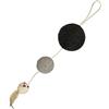 Bobby Plume - Tiragraffi Giochi per gatti in corda riciclata, con palline e piume, da appendere, Nero, 55x12 CM