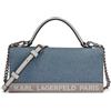 KARL LAGERFELD donna Jacqueline Portafoglio su una tracolla String, In denim chiaro., Medium