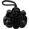 Babeyond - Pochette da donna, borsa da sera in raso a forma di fiore, elegante borsetta da polso per feste, uso quotidiano e matrimoni, nero