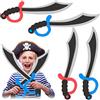 Relaxdays Sciabola dei Pirati, Set da 4, Carnevale, Halloween, Bambini, Spada Giocattolo, L:41 cm, Colorato