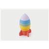 tickit Silisoft Rocket Stacker - 6 Stackable Silicone Rocket Sections for Baby's Fine Motor Skills, Sensory Exploration & Creative Play, Rainbow